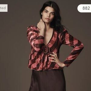 ANTHROPOLOGIE Maeve Velvet Babydoll Top